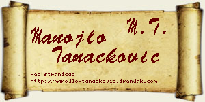 Manojlo Tanacković vizit kartica